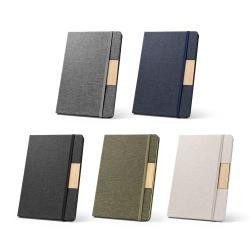 Caderno A5 Capa Dura Tecido Reciclado Personalizado
