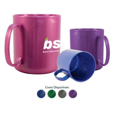 Caneca Plástica Metalizada 400ml Personalizada