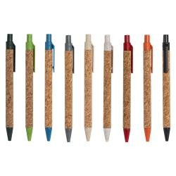 Caneta de Cortiça Com Detalhes Coloridos Personalizada