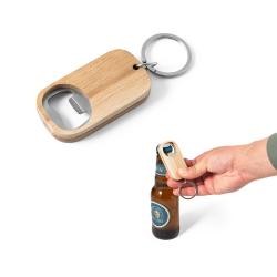 Chaveiro Abridor de Garrafas em Aço Inox e Bambu Personalizado