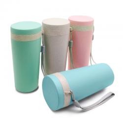 Copo Ecológico de Fibra de Bambu 350ml Com Tampa e Alça Personalizado