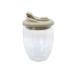 Copo Térmico de Vidro Borossilicato com Tampa de Silicone Personalizado