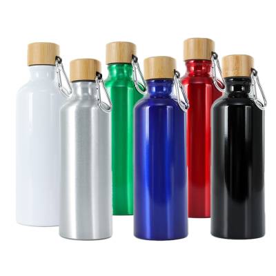 Garrafa de Alumínio 500ml com Tampa de Bambu Personalizada