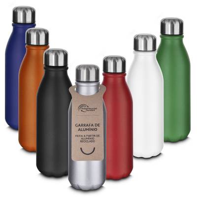 Garrafa de Alumínio 550ml com Pintura Fosca Personalizada