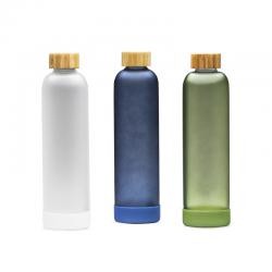 Garrafa de Vidro 1 Litro Com Tampa de Bambu Personalizada