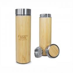 Garrafa Térmica de Bambu 500ml Personalizada