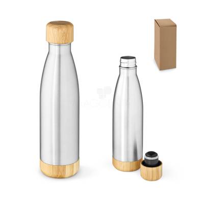 Garrafa Térmica Inox 800ml com Tampa de Bambu Personalizada