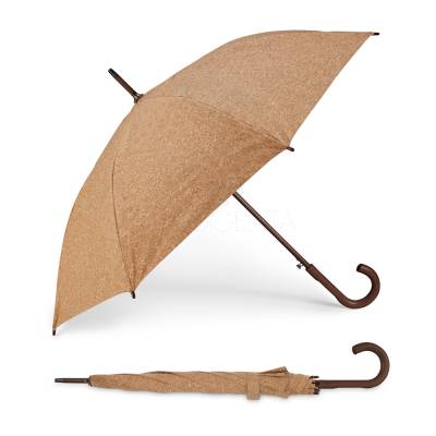 Guarda-Chuva de Cortiça com Cabo de Madeira Personalizado