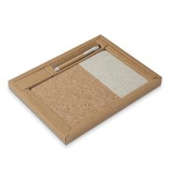 Kit Caderno de Cortiça com Caneta Personalizado