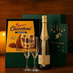 Kit Celebração Com Chandon e Chocottone Personalizado