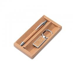 Kit Chaveiro e Caneta de Cortiça Personalizado