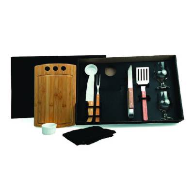 Kit Churrasco 10 Peças em Bambu Personalizado