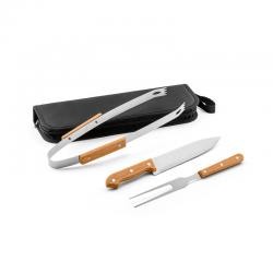 Kit Churrasco 3 Peças Em Inox Com Estojo Personalizado
