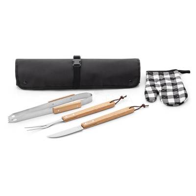 Kit Churrasco 4 Peças com Avental Personalizado