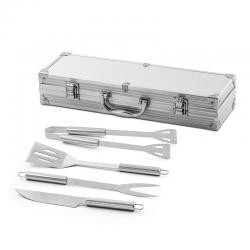 Kit Churrasco 4 Peças Inox Com Maleta Personalizado