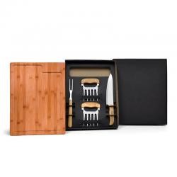 Kit Churrasco 5 Peças em Bambu e Aço Inox Personalizado