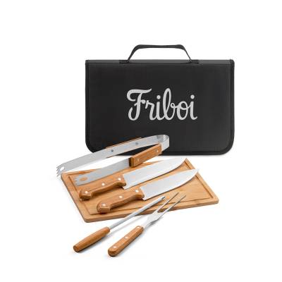 Kit Churrasco 6 Peças em Inox com Maleta Personalizado
