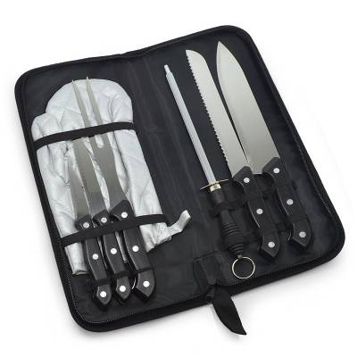Kit Churrasco Inox 7 Peças com Luva Personalizado