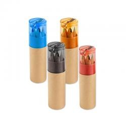 Kit com 6 Mini Lápis de Cor Personalizado