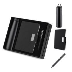 Kit Executivo com Caderno, Garrafa e Caneta Personalizado