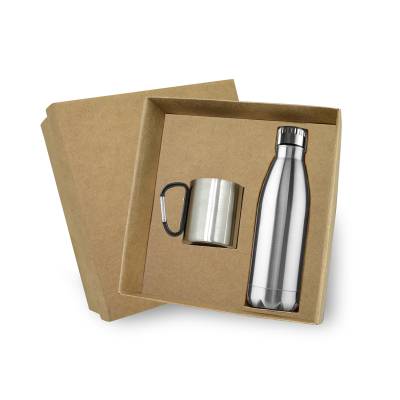 Kit Garrafa e Caneca Inox Personalizado