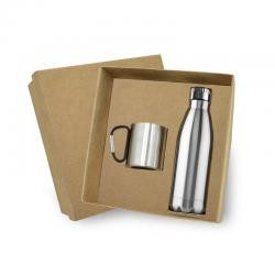 Kit Garrafa e Caneca Inox Personalizado