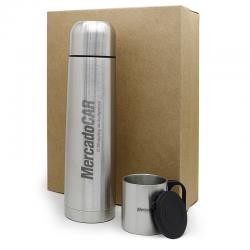 Kit Garrafa Térmica 1L e Caneca 180ml Personalizado