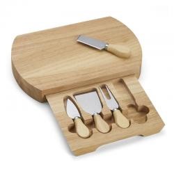 Kit Queijo 5 Peças com Tábua de Madeira Personalizado
