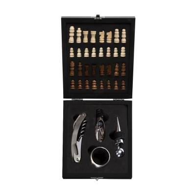 Kit Vinho 4 Peças com Tabuleiro de Xadrez Personalizado