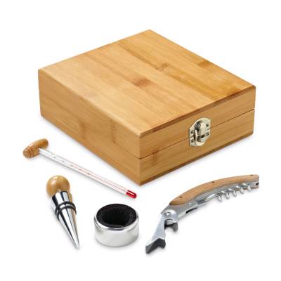 Kit Vinho 4 Peças em Bambu Personalizado