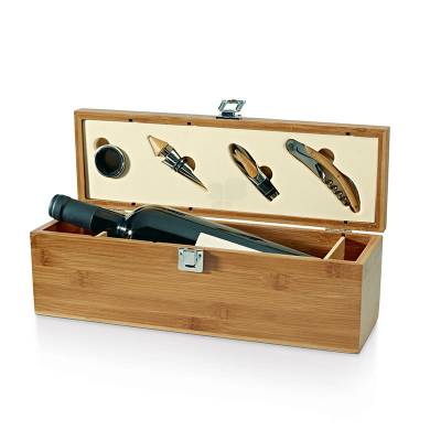 Kit Vinho 4 Peças em Bambu Personalizado