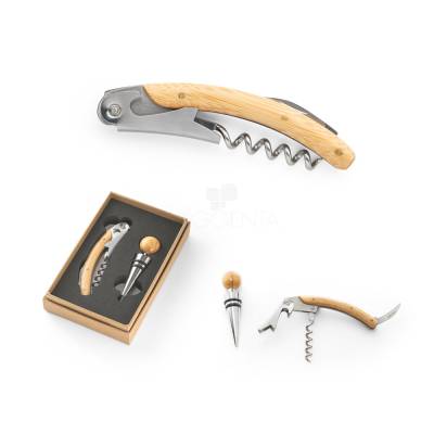 Kit Vinho com Saca Rolhas e Salva-Gotas Personalizado