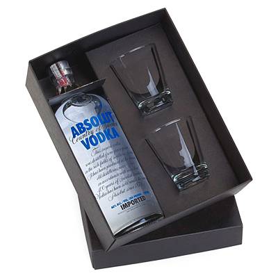 Kit Vodka Absolut com Copos de Dose Personalizado