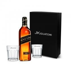 Kit Whisky Johnnie Walker Black Label 1L com Copos Personalizado