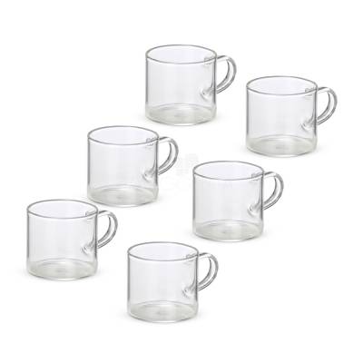 Kit Xícaras de Vidro 6 Peças Personalizado