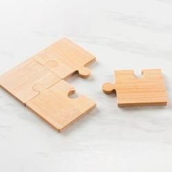 Porta-Copos de Bambu Quebra-Cabeça Personalizado