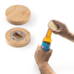 Porta Copos Em Bambu Com Abridor Personalizado