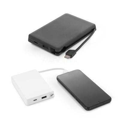 Power Bank 10000mAh com Cabo Integrado Personalizado