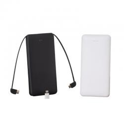 Power Bank 10000mah Com Cabos Integrados Personalizado
