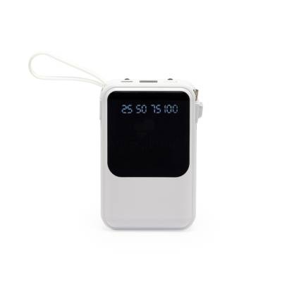 Power Bank 10000mAh com Lanterna e Cabos Integrados Personalizado