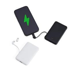 Power Bank 5000mah Com Cabos Integrados Personalizado