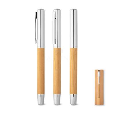 Roller em aço inox 90% reciclado e bambu com tampa Personalizado