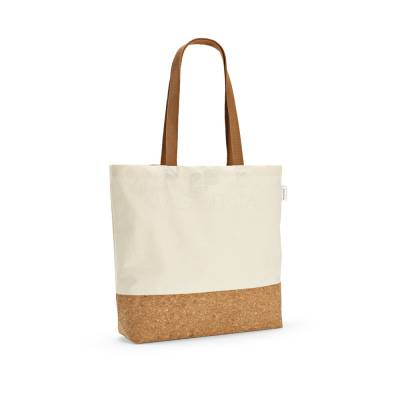 Sacola em algodão reciclado com fundo em cortiça para Brindes