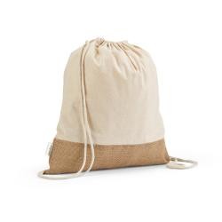 Sacola Mochila Em Algodão Reciclado e Juta Personalizada