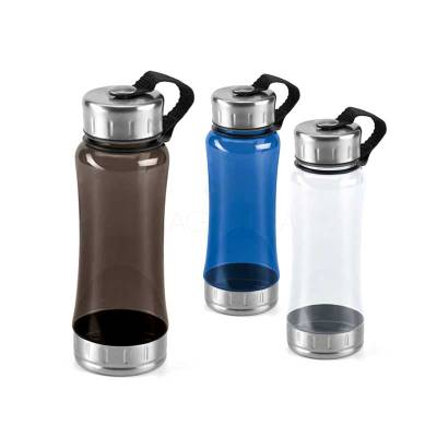 Squeeze 600ml Plástico AS com Tampa Inox Personalizado
